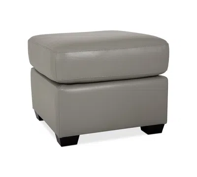 Macy's Orid Leather Ottoman, Created For  In Gray