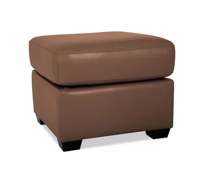 Macy's Orid Leather Ottoman, Created For  In Brown