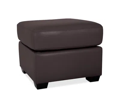 Macy's Orid Leather Ottoman, Created For  In Cafã© Brown