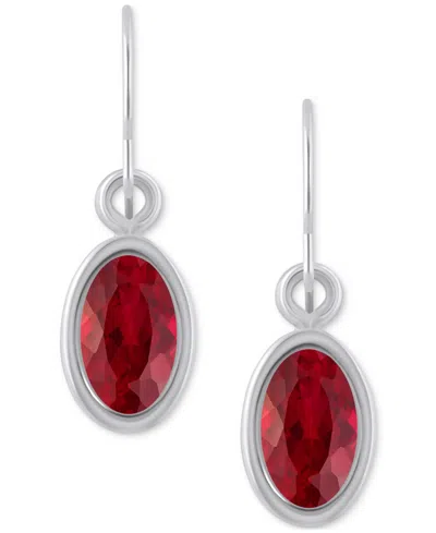 Macy's Oval Gemstone Drop Earrings In 10k Yellow Gold Or White Gold In Multi