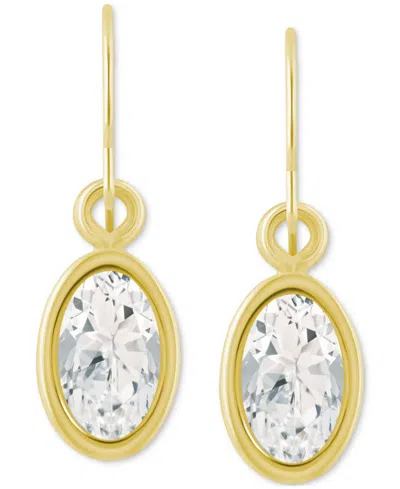 Macy's Oval Gemstone Drop Earrings In 10k Yellow Gold Or White Gold