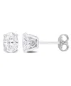 Macy's Oval Moissanite Stud Earrings 2 Ct. T.w In Sterling Silver In Moissanite