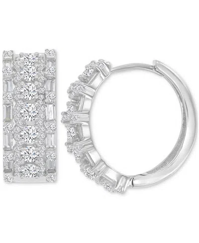 Macy's Oval Puffy Hoop Earrings In 14k Gold Over Sterling Silver