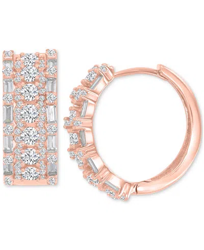 Macy's Oval Puffy Hoop Earrings In 14k Gold Over Sterling Silver