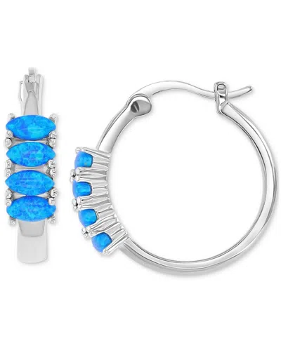 Macy's Oval Shape Gemstone (0.50 Ct.t.w.) Earrings In Sterling Silver In Metallic