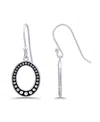 Macy's Oxidized Beaded Oval Fishhook Earrings In Silver
