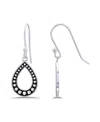 Macy's Oxidized Beaded Tear Drop Earrings In Silver