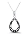 Macy's Oxidized Beaded Tear Drop Pendant Necklace In Silver
