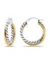 Macy's Oxidized Polish Tubing Click Top Hoop Earrings In Gold