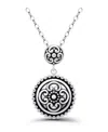 Macy's Oxidized Round Circle Celtic Style Pendant Necklace In Silver