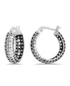 Macy's Oxidized X-cut Out Pattern Click Top Hoop Earrings In Silver