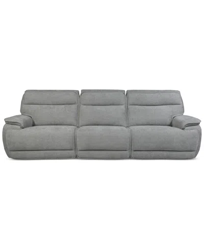 Macy's Ozryn 3-pc. Fabric Sofa With 3 Power Motion Chairs, Exclusively At  In Silver