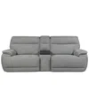 Macy's Ozryn 3-pc. Fabric Sofa With Console And 2 Power Motion Chairs, Exclusively At  In Silver