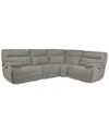 Macy's Ozryn 4-pc. Fabric Sectional With 2 Power Motion Chairs, Exclusively At  In Gray