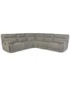 Macy's Ozryn 5-pc. Fabric Sectional With 2 Power Motion Chairs, Exclusively At  In Gray