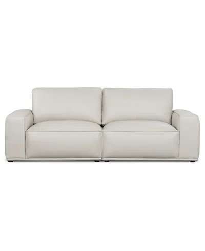 Macy's Paitlyn 2-piece Leather Sofa In Brown