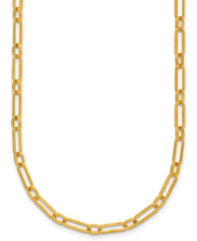 Macy's Paperclip Chain Necklace In 24k Yellow Gold In Brown