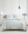 Macy's Patchwork Reversible 3-pc. Comforter Sets In Blue