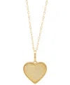 Macy's Patterned Heart Beaded Edge Reversible 18" Pendant Necklace In 10k Gold In Gold