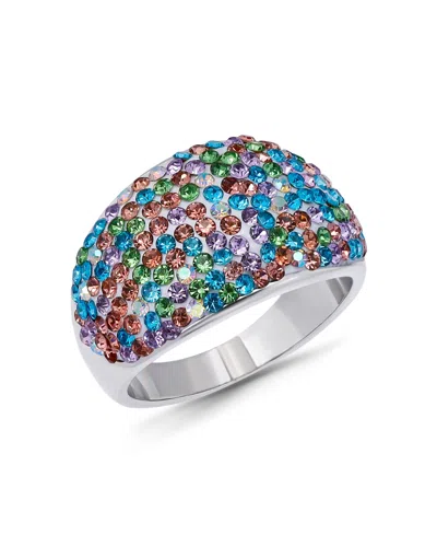 Macy's Macys Pave Crystal Fine Silver Plated Dome Shape Ring Collection In Multi
