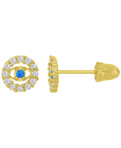 Macy's Pave Evil Eye Stud Earrings In Neutral