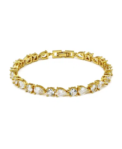 Macy's Pear Cubic Zirconia Link Bracelet In Gold