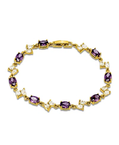 Macy's Pear, Oval Amethyst Cubic Zirconia Bracelet In Multi