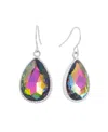 Macy's Pear Shape Crystal Drop Earrings (7/25 Ct. T.w.) In Fine Silver Plated Brass In Multi
