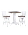 Macy's Peighton 3 Piece Pub Table Set (table And 2 Stools) In White Washed Brown
