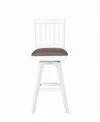 Macy's Peighton Swivel Barstool In White Washed Brown