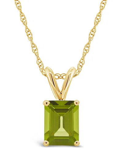 Macy's Peridot (1-3/4 Ct. T.w.) Pendant Necklace In 14k Yellow Gold