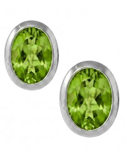 Macy's Peridot (1-1/2 Ct. T.w.) Stud Earrings In Sterling Silver (also Available In Amethyst, Blue Topaz, G In Multi