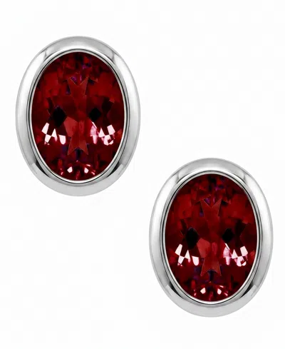 Macy's Peridot (1-1/2 Ct. T.w.) Stud Earrings In Sterling Silver (also Available In Amethyst, Blue Topaz, G In Orange