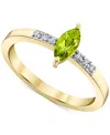 Macy's Peridot (1/2 Ct. T.w.) & Diamond Accent Ring In 10k Yellow Gold In Gold