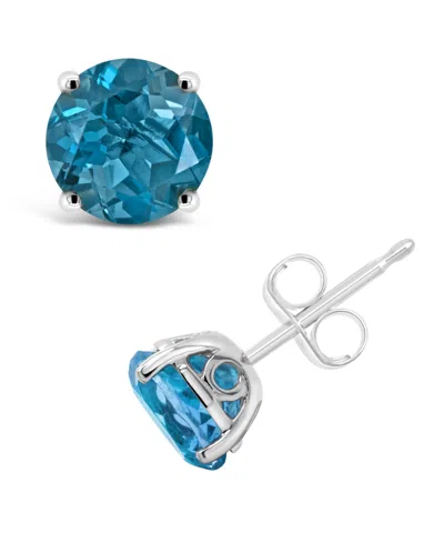 Macy's Peridot (1-7/8 Ct. T.w.) Stud Earrings In Sterling Silver (also Available In Dark Blue Topaz, Rose Q