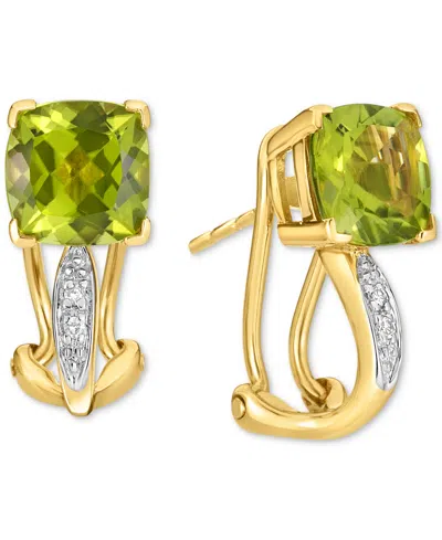 Macy's Peridot (2-1/2 Ct. T.w.) & Diamond Accent Statement Earrings In 14k Gold