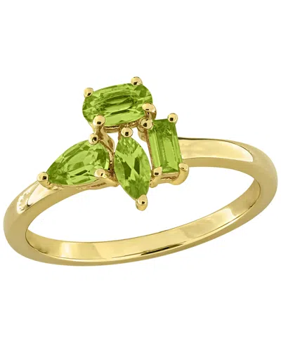 Macy's Peridot (3/4 Ct. T.w.) Ring In 18k Gold-flash-plated Sterling Silver In Green