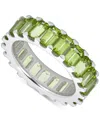 Macy's Peridot Baguette Eternity Band (5-7/8 Ct. T.w.) In Sterling Silver In Green