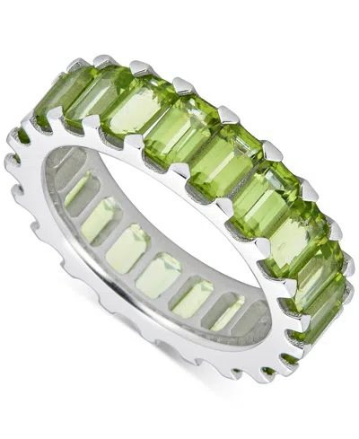 Macy's Peridot Baguette Eternity Band (5-7/8 Ct. T.w.) In Sterling Silver In Green
