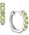Macy's Lab Grown Ruby Five Stone Small Hoop Earrings (5/8 Ct. T.w.) In 10k Gold, 0.5" (also Available In Ci In Peridot
