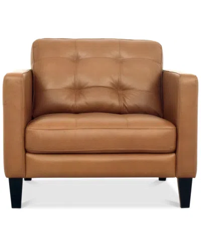Macy's Pezley Leather Arm Chair, Created For  In Palomino