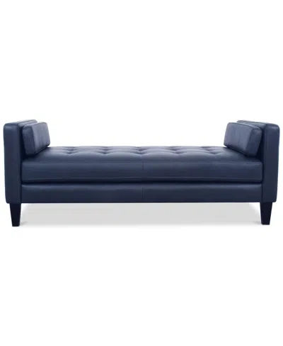 Macy's Pezley Leather Daybed, Created For  In Dark Blue