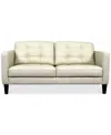 Macy's Pezley Leather Loveseat, Created For  In Cream
