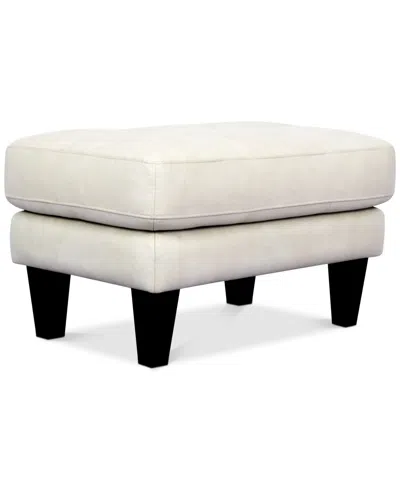 Macy's Pezley Leather Ottoman, Created For  In White