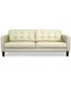 Macy's Pezley Leather Sofa, Created For  In Cream