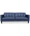 Macy's Pezley Leather Sofa, Created For  In Dark Blue