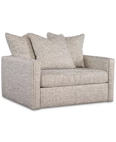 Macy's Pherie 51" Fabric Swivel Chair, Created For  In Sisal