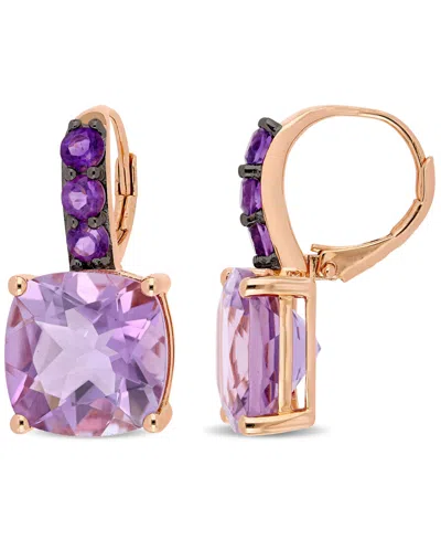 Macy's Pink Amethyst (15-1/2 Ct. T.w.) Drop Earrings In 18k Rose Gold Over Sterling Silver