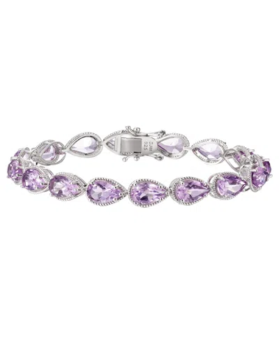 Macy's Pink Amethyst (24.40 Ct. T.w.) Bracelet In Sterling Silver In Purple