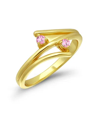 Macy's Pink Cubic Zirconia Ring In Gold